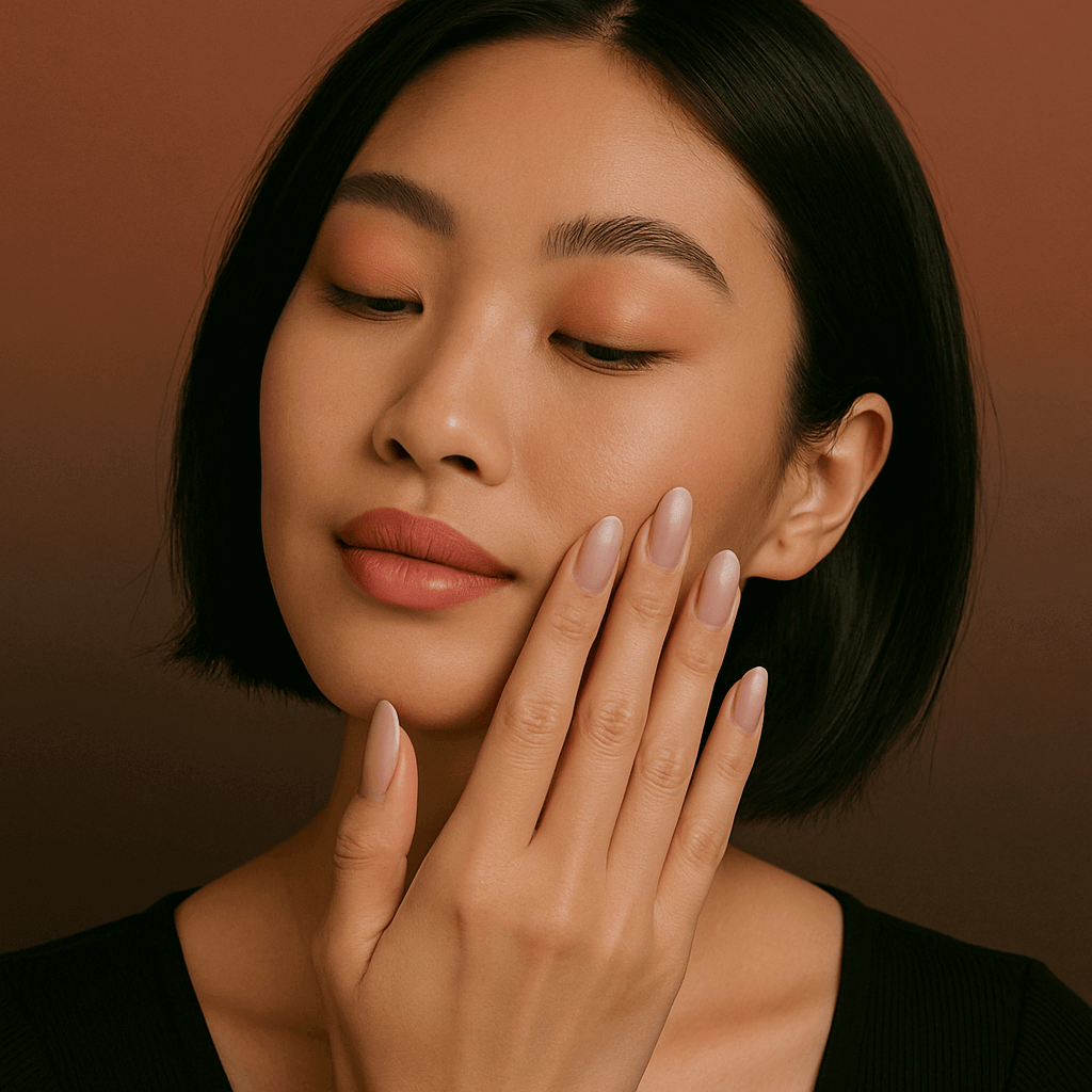 Femme appliquant le stylo croissance ongles Luxalie - Applicateur pinceau précis
